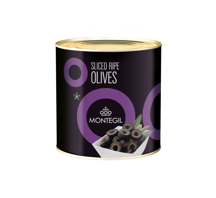 Lata sliced ripe olives Montegil