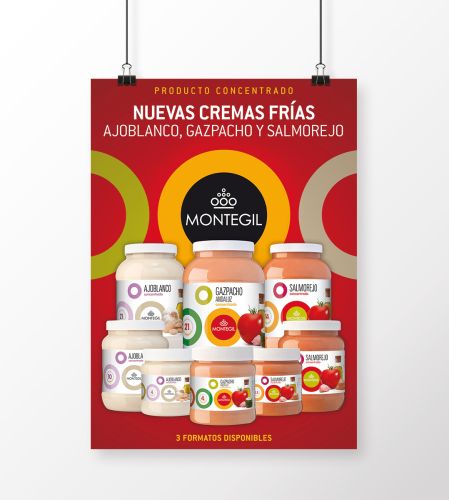 Poster presentación gama cremas frías Montegil