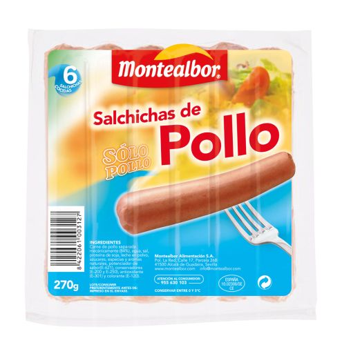 Packaging Salchichas de Pollo Montealbor