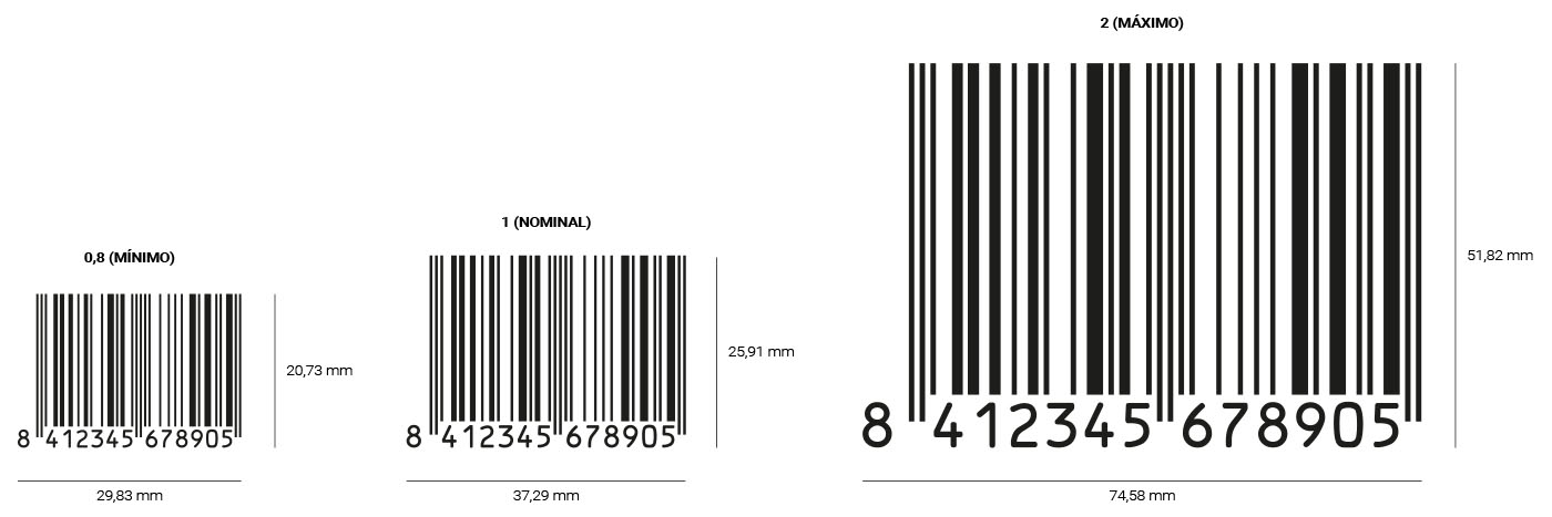 Tamaños códigos de barras