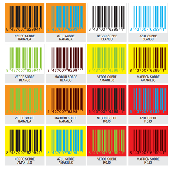 Colores legibles códigos de barras