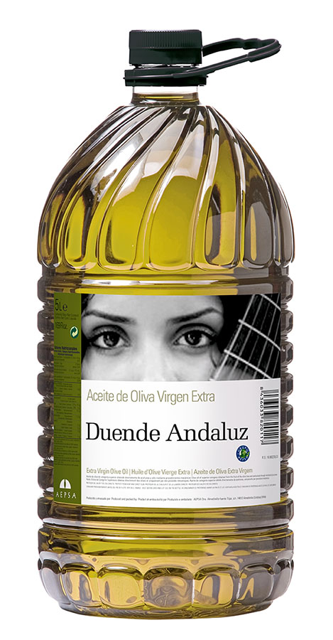 Etiqueta aceite de oliva virgen extraDuende Andaluz