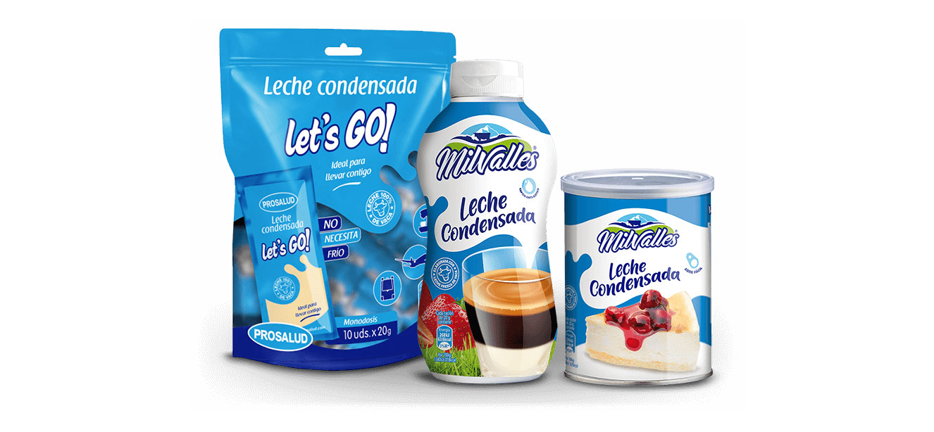 Packaging innovador de la familia de leches condensadas Milvalles