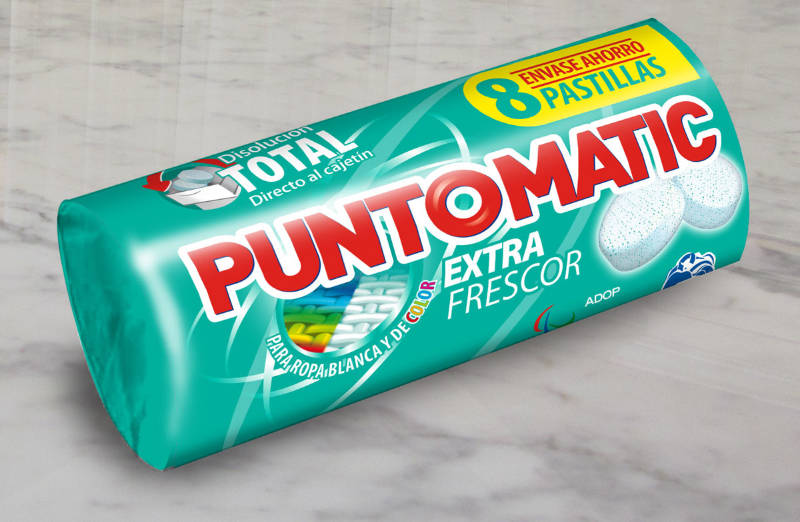 Diseño de etiqueta pastillas extra frescor Puntomatic