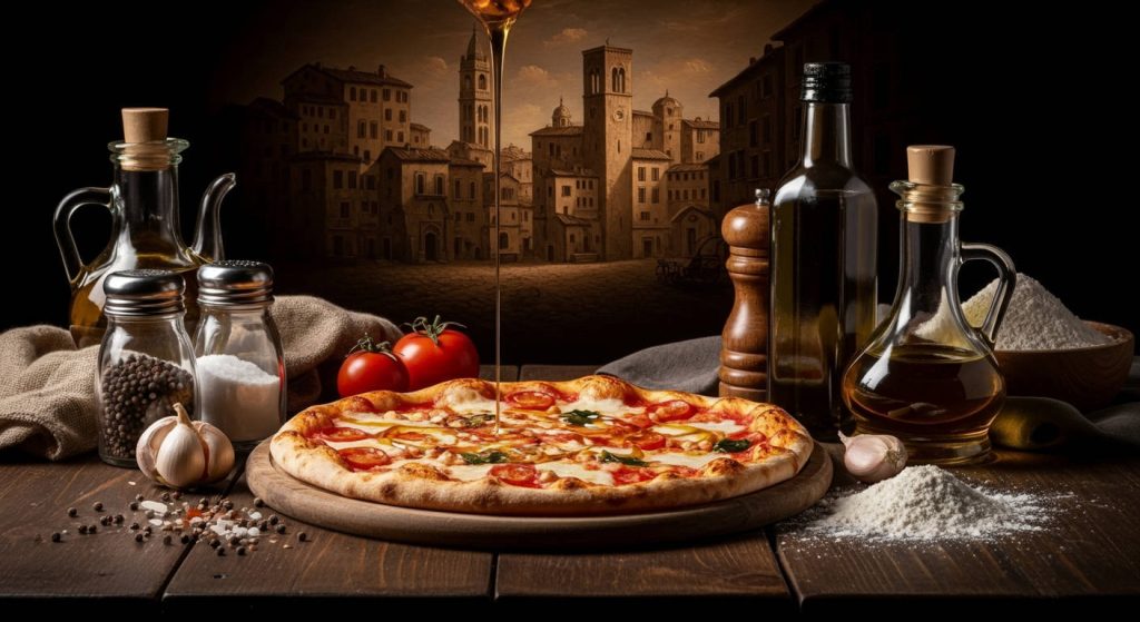 Aliño de miel picante Doray sobre pizza