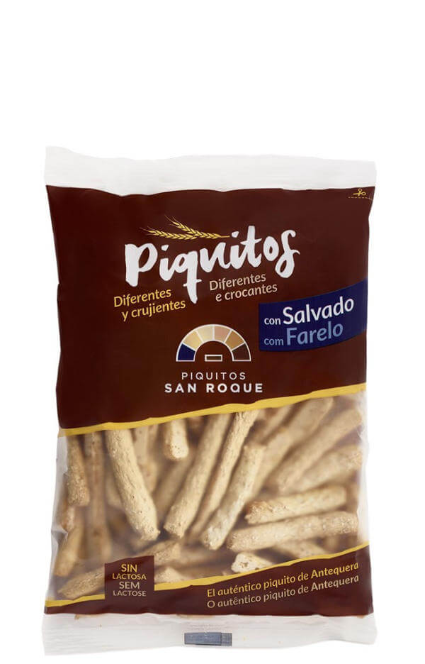 Bolsa flowpack Piquitos San Roque con salvado AOVE